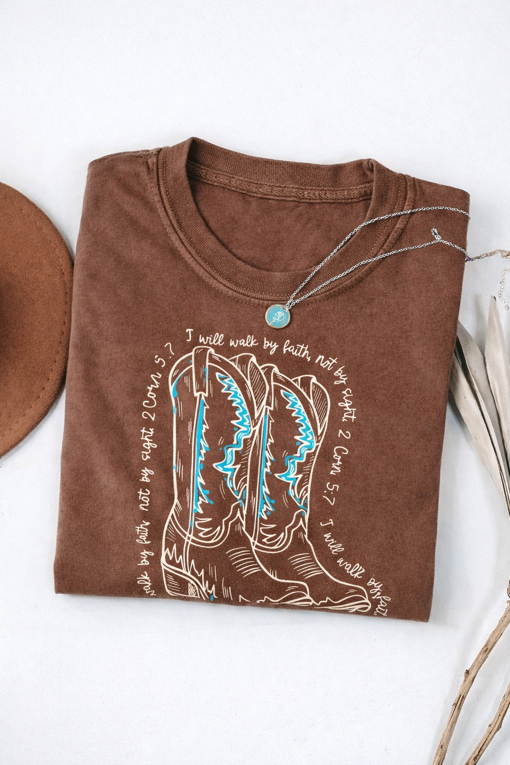 WALK BY FAITH NOT BY SIGHT TURQUOISE BOOT