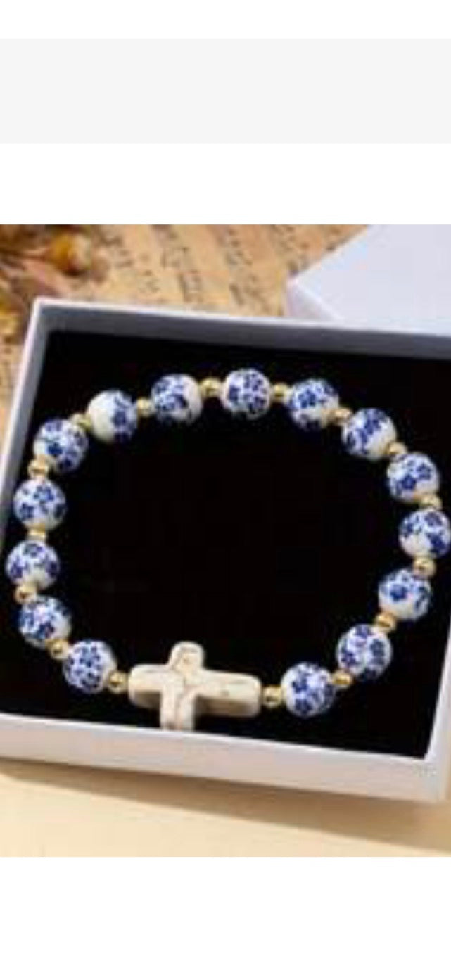 She is worthy cross bracelet
